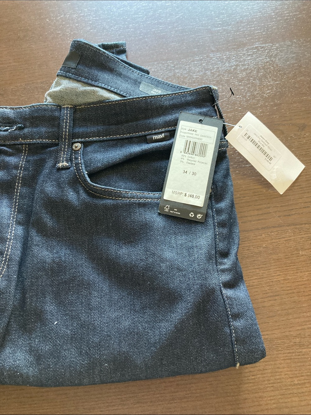 Mavi Men’s Slim Straight Jeans in Dark Blue Denim